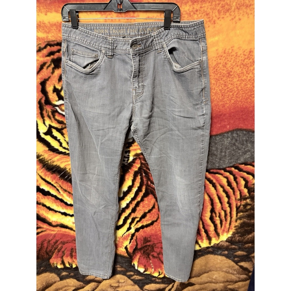 PrAna Bridger Jeans‎ Mens 34x32 Black Slim Fit Straight Organic Stretch Denim